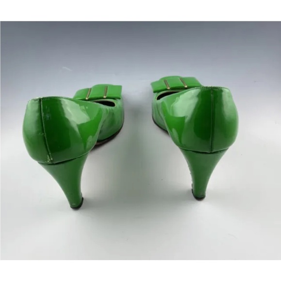 Lime green vintage pump shoes - Picture 4 of 6